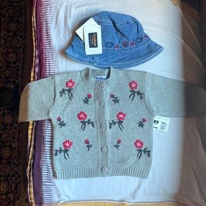 🌞NWT Baby/Toddler Sweater & Denim Sunhat!